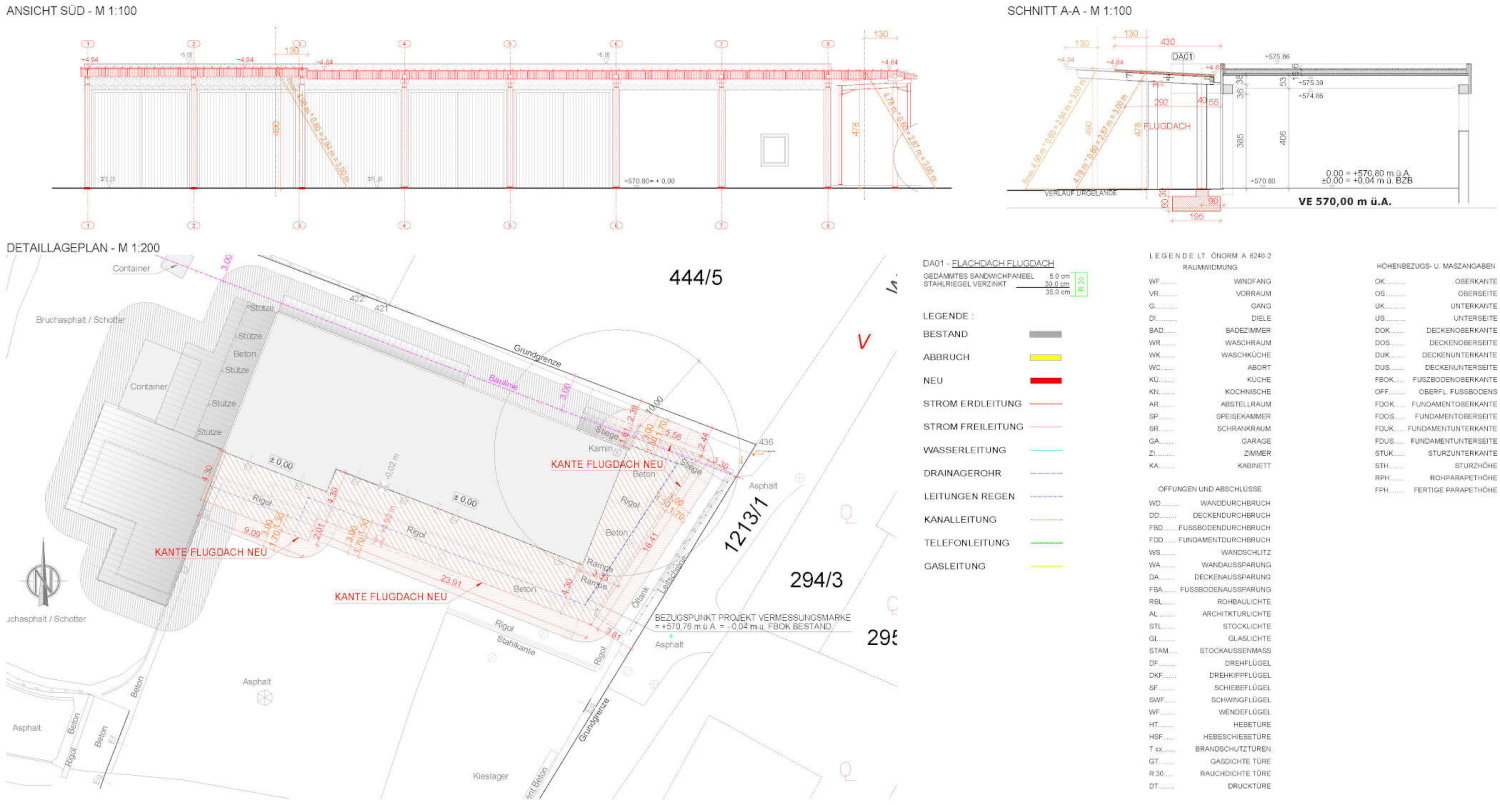 Plan für Bauprojekt vom Büro IPP – Bmstr. Ing. Oskar Willegger